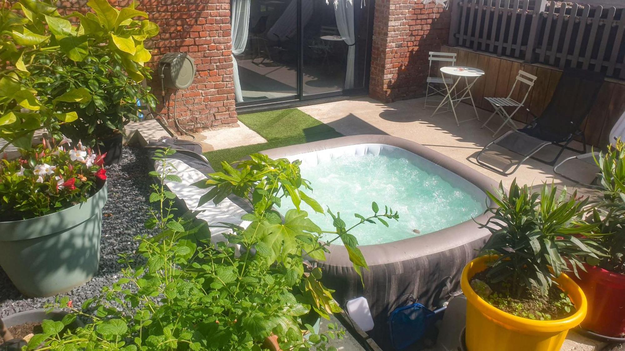 Gary Suite - Studio Cosy, Spa Et Jardin Privatif A 4 Min De Cambrai Awoingt Exterior foto