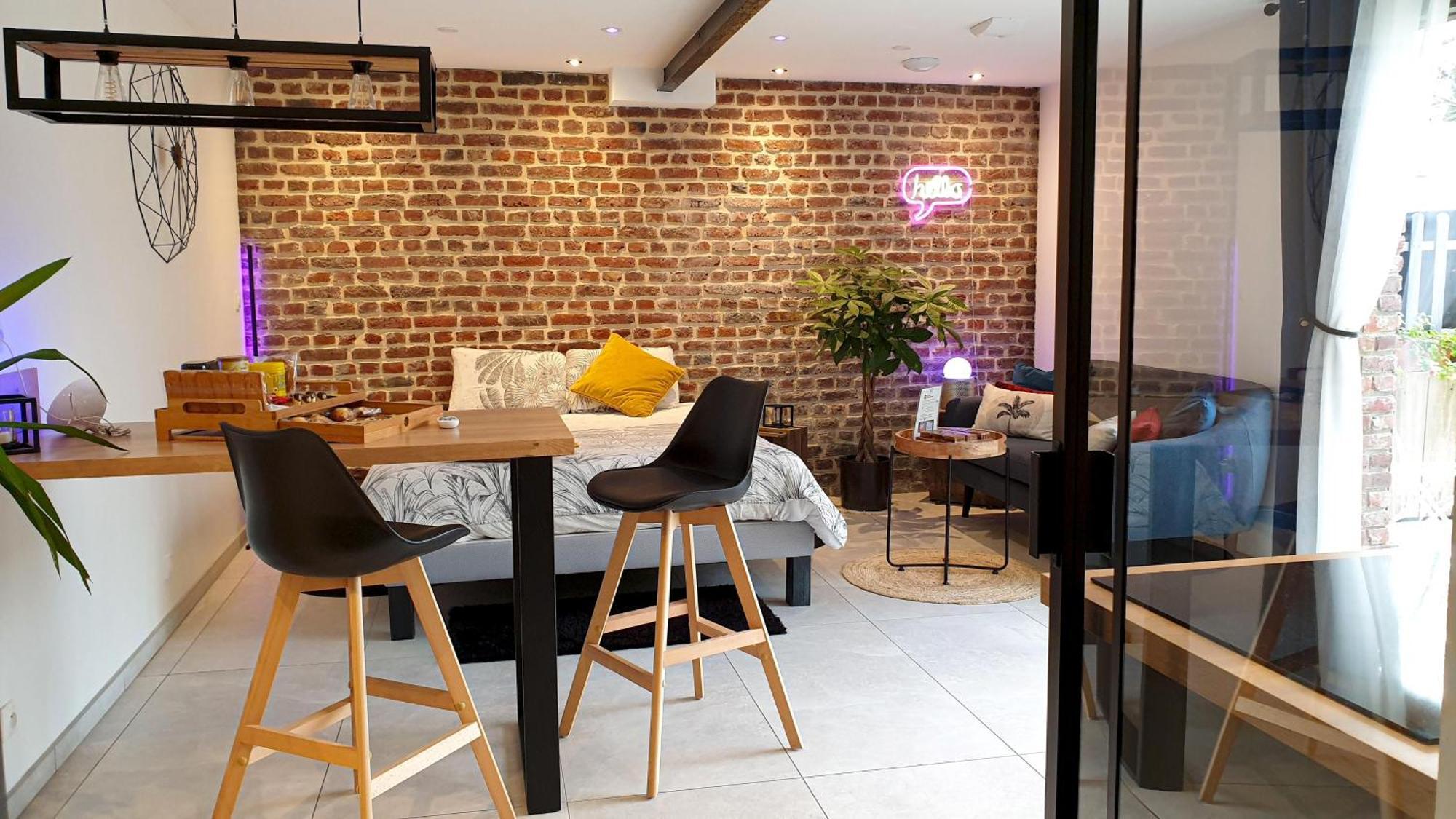 Gary Suite - Studio Cosy, Spa Et Jardin Privatif A 4 Min De Cambrai Awoingt Exterior foto